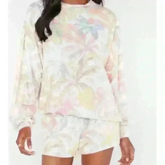 Show Me Your Mumu Palmer Sweatshirt Tropical Palm Monstera Knit Small. sku068 - Picture 2 of 9